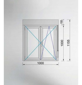 Janela PVC 100x115,5cm Oscilobatente com Estore Vidro Duplo Aluplast