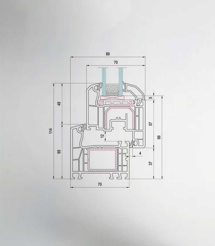 Janela PVC 100x115,5cm Oscilobatente com Estore Vidro Duplo Aluplast
