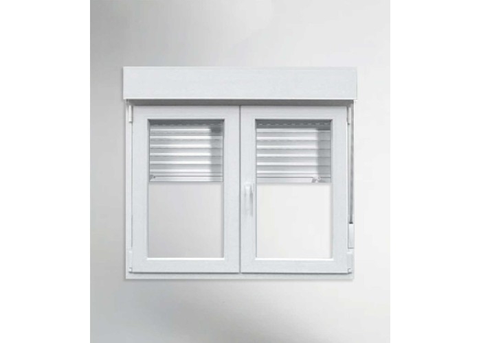Janela PVC 120x135,5cm Oscilobatente com Estore Vidro Duplo Aluplast