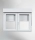 Janela PVC Aluplast 140x115,5cm Oscilobatente com Estore Vidro Duplo