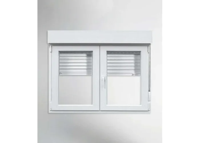 Janela PVC Aluplast 140x115,5cm Oscilobatente com Estore Vidro Duplo
