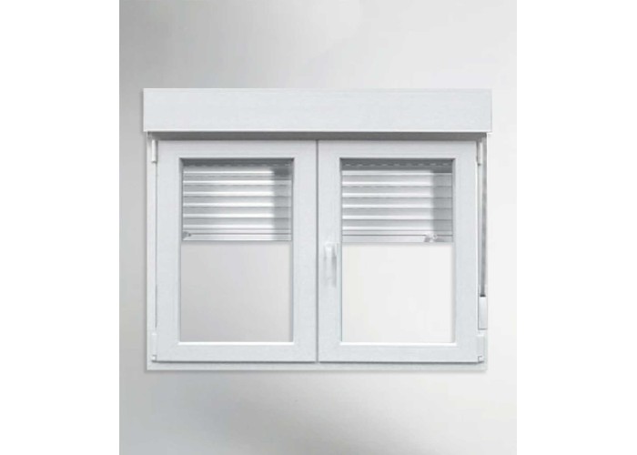 Janela PVC 150x134cm Oscilobatente com Estore Vidro Duplo Aluplast