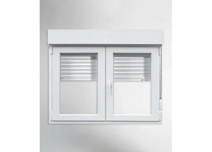 Janela PVC 150x134cm Oscilobatente com Estore Vidro Duplo Aluplast