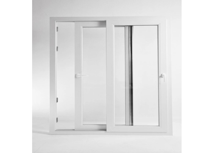 Porta Janela de Correr PVC 300x200cm Vidro Duplo Aluplast