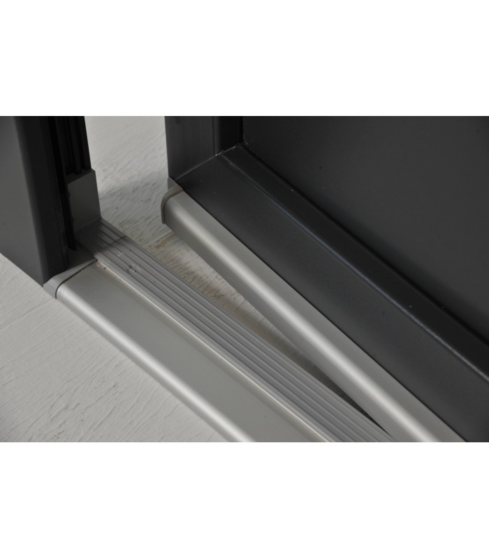 Porta Exterior Aluplast PVC Vidro Fosco 90x200cm Antracite Direita