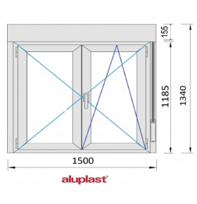 Janela PVC 150x134cm Oscilobatente com Estore Vidro Duplo Aluplast