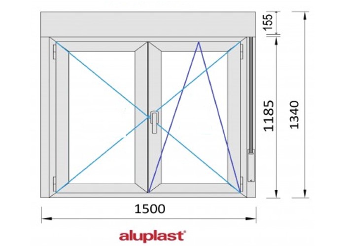 Janela PVC 150x134cm Oscilobatente com Estore Vidro Duplo Aluplast