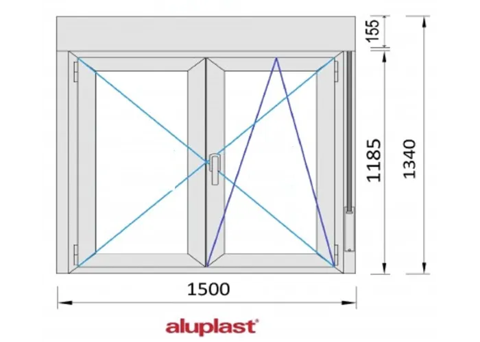 Janela PVC 150x134cm Oscilobatente com Estore Vidro Duplo Aluplast