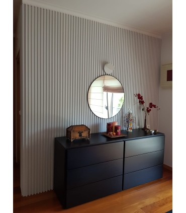 Revestimento Ripado Le Mur Branco Neve - 1 Régua (0,448m²) 280x16x2,3cm Paredes e Tetos