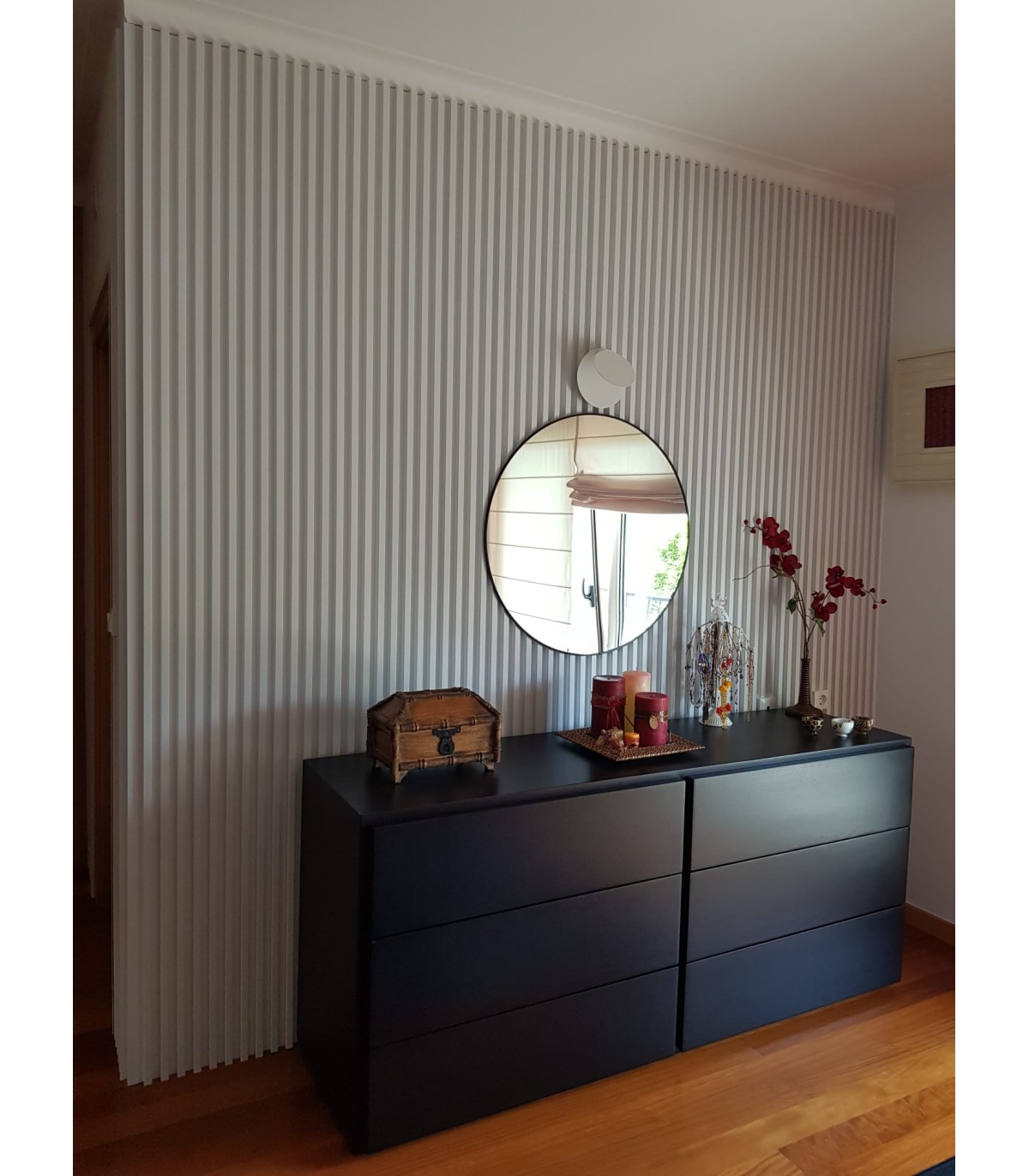 Revestimento Ripado Le Mur Branco Neve - 1 Régua (0,448m²) 280x16x2,3cm Paredes e Tetos