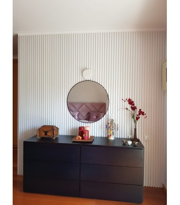 Revestimento Ripado Le Mur Branco Neve - 1 Régua (0,448m²) 280x16x2,3cm Paredes e Tetos