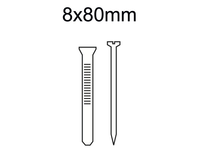 Parafuso + Bucha Le Mur 8x80mm (50 Unidades)