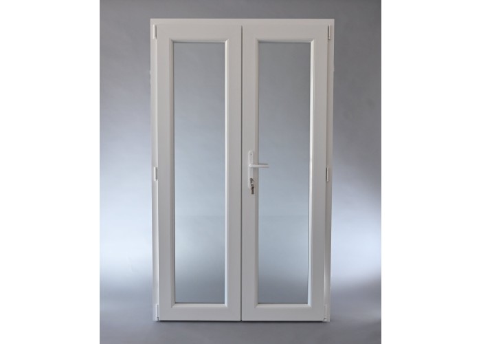 Porta Exterior Dupla PVC Vidro Transparente 120x200cm Esquerda