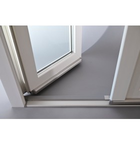 Porta Exterior Dupla PVC Vidro Transparente 120x200cm Esquerda