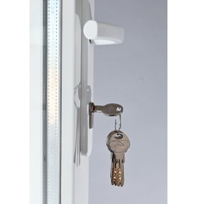 Porta Exterior Dupla PVC Vidro Transparente 120x200cm Esquerda