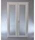 Porta Exterior Dupla PVC Vidro Transparente 150x200cm Esquerda
