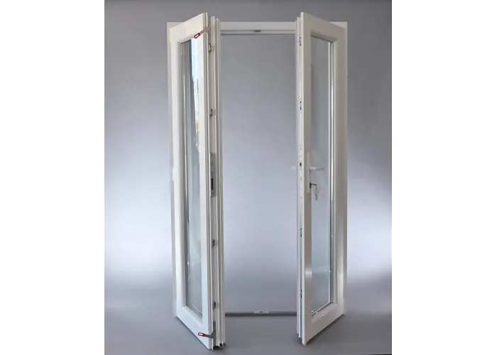 Porta Exterior Dupla PVC Vidro Transparente 150x200cm Esquerda