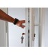 Porta Exterior Dupla PVC Vidro Transparente 150x200cm Esquerda