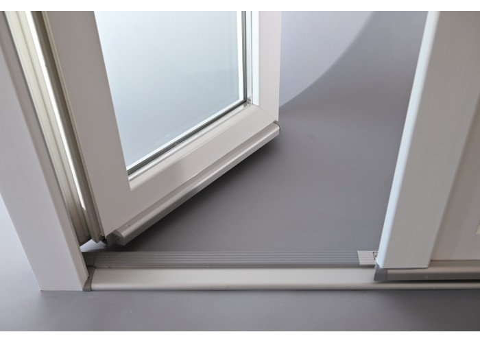 Porta Exterior Dupla PVC Vidro Transparente 200x200cm Esquerda