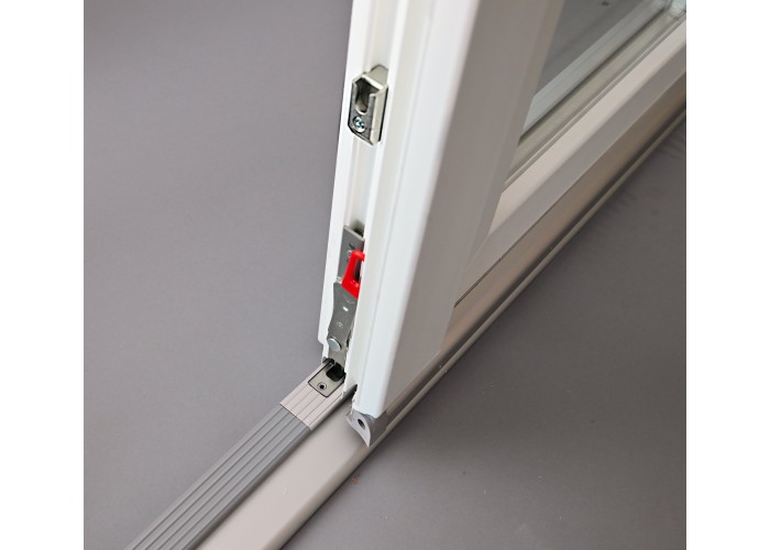 Porta Exterior Dupla PVC Vidro Transparente 200x200cm Esquerda