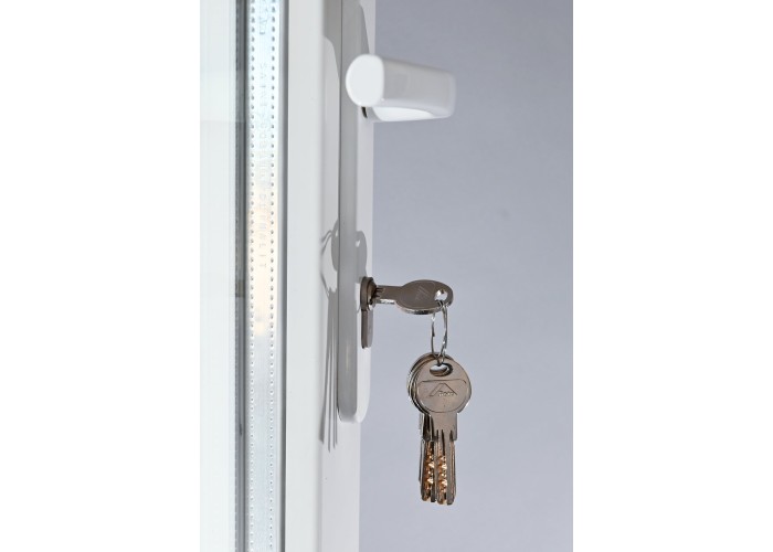 Porta Exterior Dupla PVC Vidro Transparente 200x200cm Esquerda