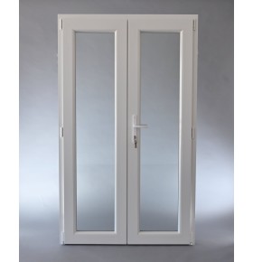 Porta Exterior Dupla PVC Vidro Fosco 200x200cm Esquerda