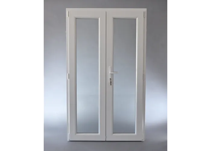 Porta Exterior Dupla PVC Vidro Fosco 200x200cm Esquerda