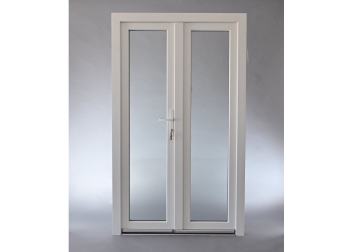Porta Exterior Dupla PVC Vidro Fosco 200x200cm Esquerda
