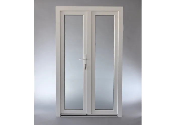 Porta Exterior Dupla PVC Vidro Fosco 200x200cm Esquerda