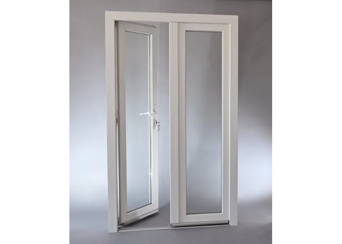 Porta Exterior Dupla PVC Vidro Fosco 200x200cm Esquerda