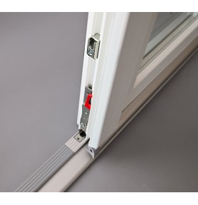 Porta Exterior Dupla PVC Vidro Fosco 200x200cm Esquerda