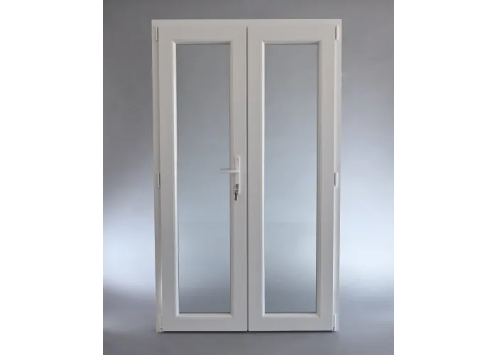 Porta Exterior Dupla PVC Vidro Transparente 120x200cm Direita