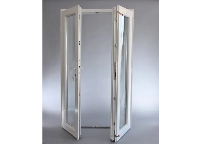 Porta Exterior Dupla PVC Vidro Transparente 120x200cm Direita