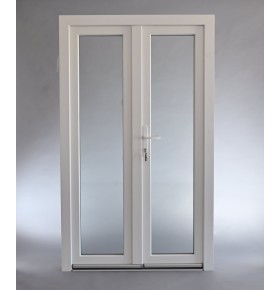 Porta Exterior Dupla PVC Vidro Transparente 150x200cm Direita