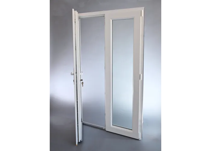 Porta Exterior Dupla PVC Vidro Transparente 150x200cm Direita