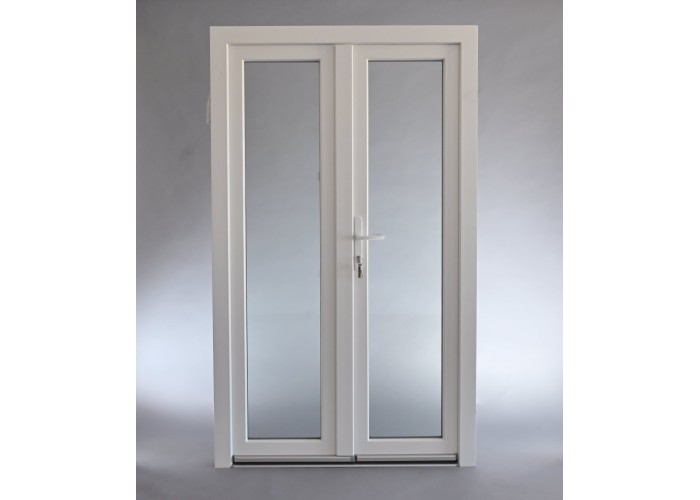 Porta Exterior Dupla PVC Vidro Transparente 200x200cm Direita