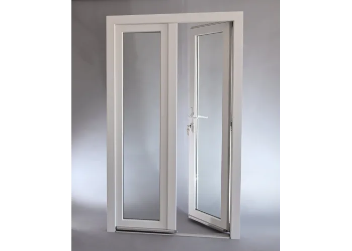 Porta Exterior Dupla PVC Vidro Transparente 200x200cm Direita