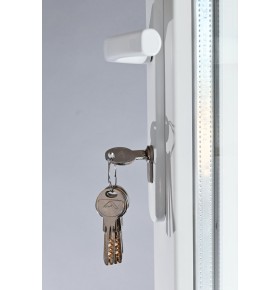 Porta Exterior Dupla PVC Vidro Transparente 200x200cm Direita