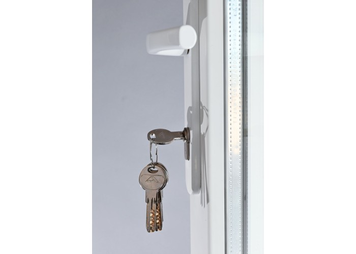 Porta Exterior Dupla PVC Vidro Transparente 200x200cm Direita