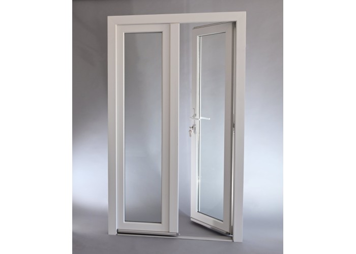 Porta Exterior Dupla PVC Vidro Fosco 120x200cm Direita