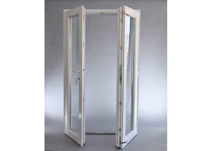 Porta Exterior Dupla PVC Vidro Fosco 120x200cm Direita