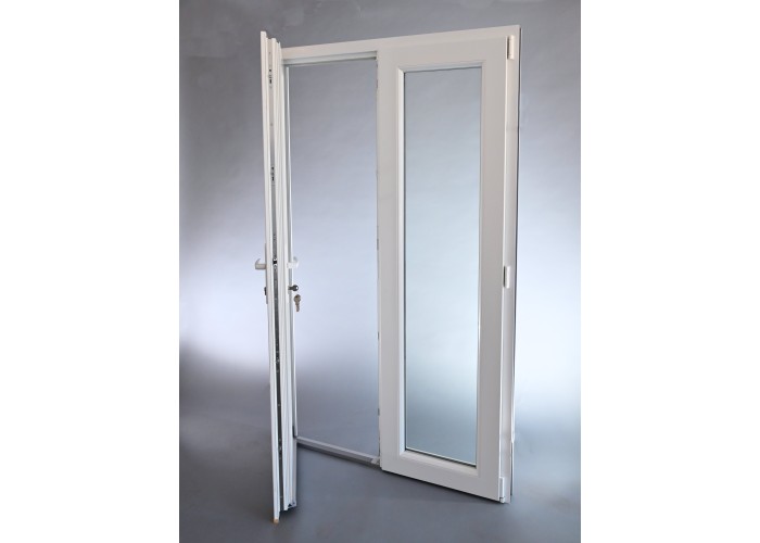 Porta Exterior Dupla PVC Vidro Fosco 120x200cm Direita