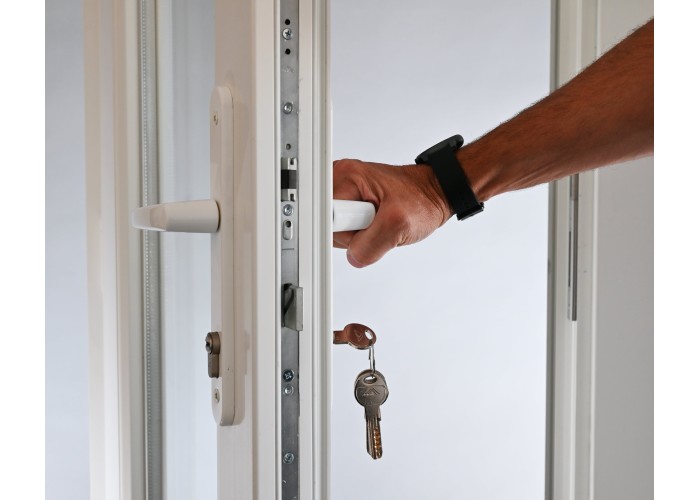Porta Exterior Dupla PVC Vidro Fosco 120x200cm Direita