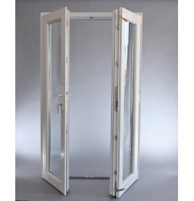Porta Exterior Dupla PVC Vidro Fosco 150x200cm Direita