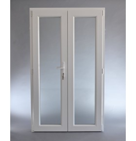 Porta Exterior Dupla PVC Vidro Fosco 200x200cm Direita