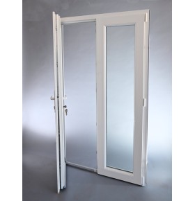 Porta Exterior Dupla PVC Vidro Fosco 200x200cm Direita
