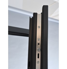 Porta Exterior PVC Vidro Fosco H3 Antracite Esquerda - Por Medida