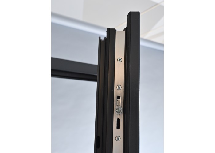 Porta Exterior PVC Vidro Fosco H3 Antracite Esquerda - Por Medida