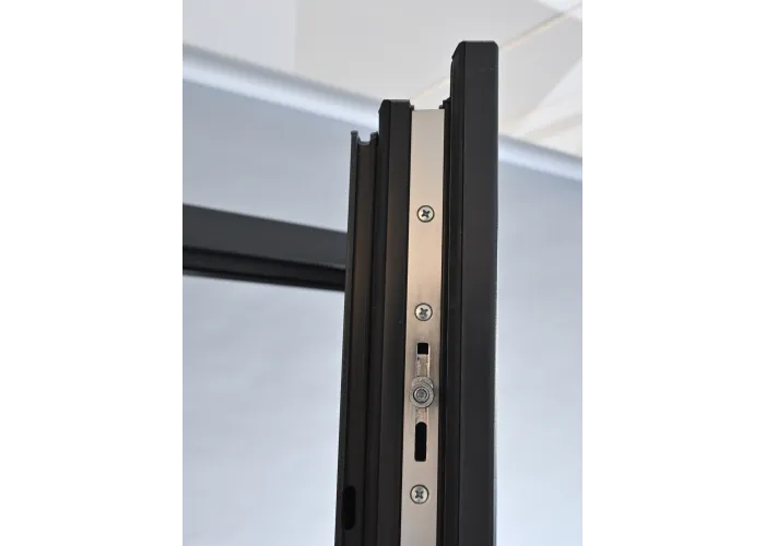 Porta Exterior PVC Vidro Fosco H3 Antracite Esquerda - Por Medida