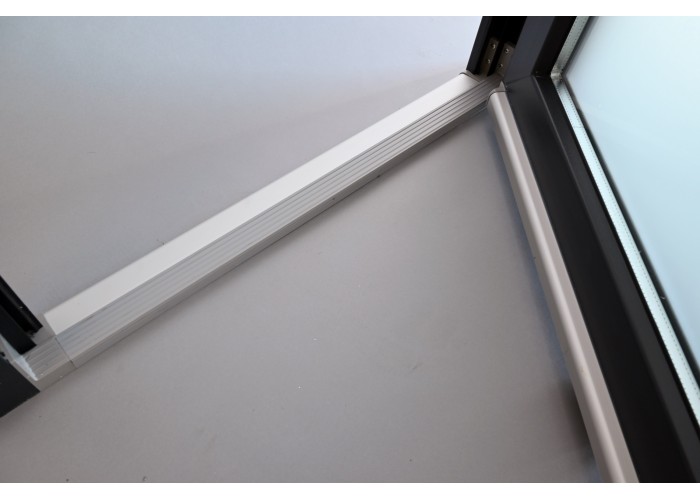 Porta Exterior PVC Vidro Fosco H3 Antracite Esquerda - Por Medida